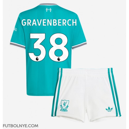 Camiseta Liverpool Ryan Gravenberch #38 Tercera Equipación para niños 2025-26 manga corta (+ pantalones cortos)